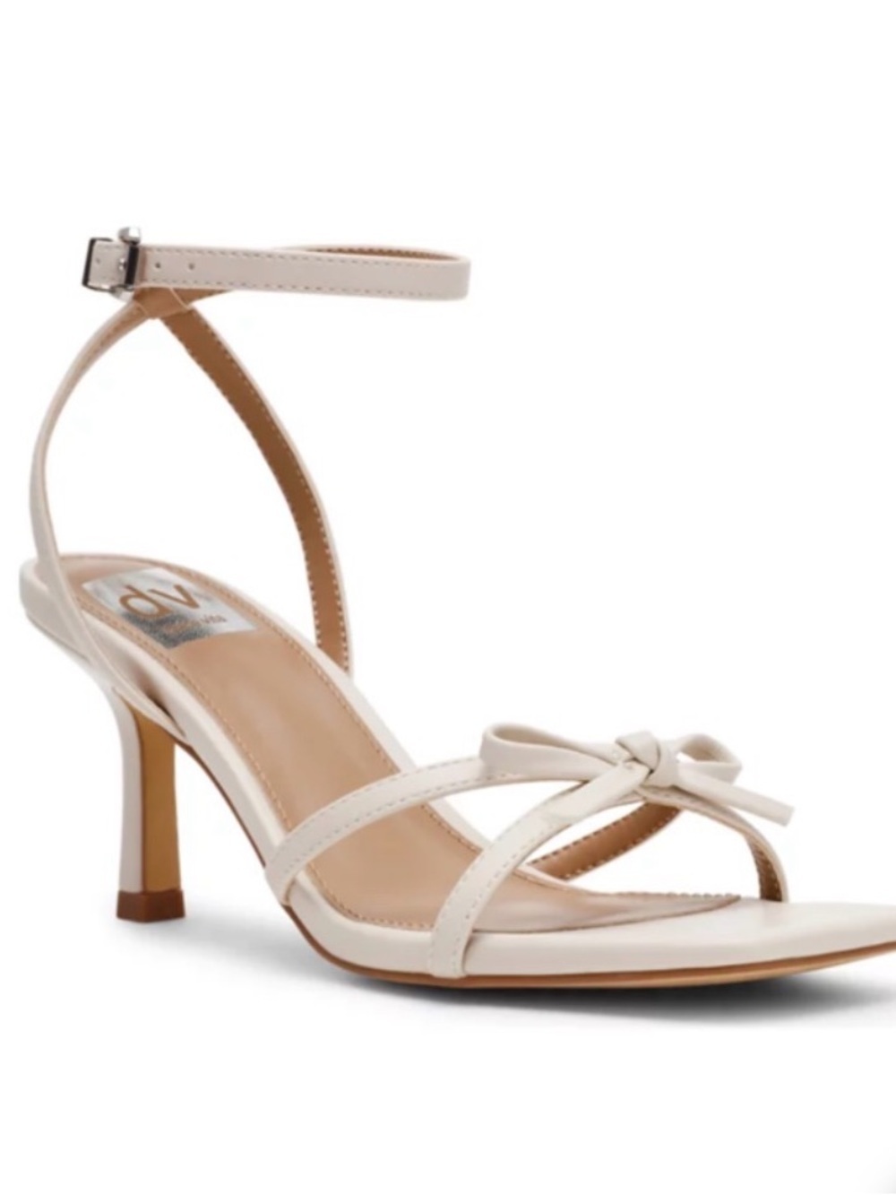 DV by Dolce Vita Zidane Cream Ankle-Strap Bow Heels